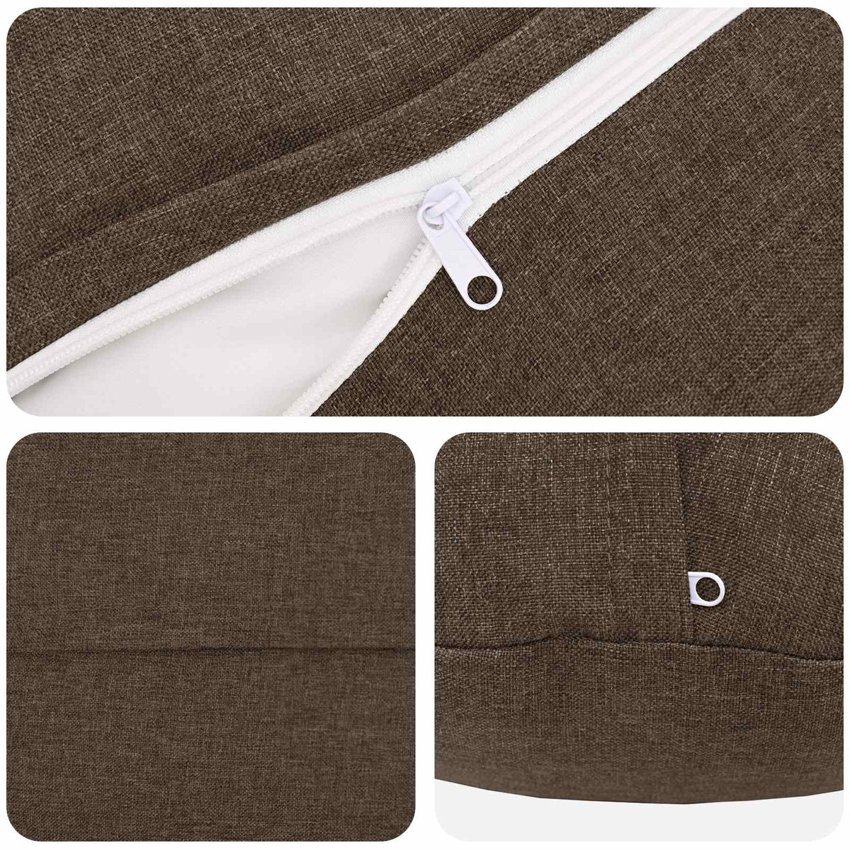 Cushion with Pillow HEERLEN 2 pcs Taupe Fabric
