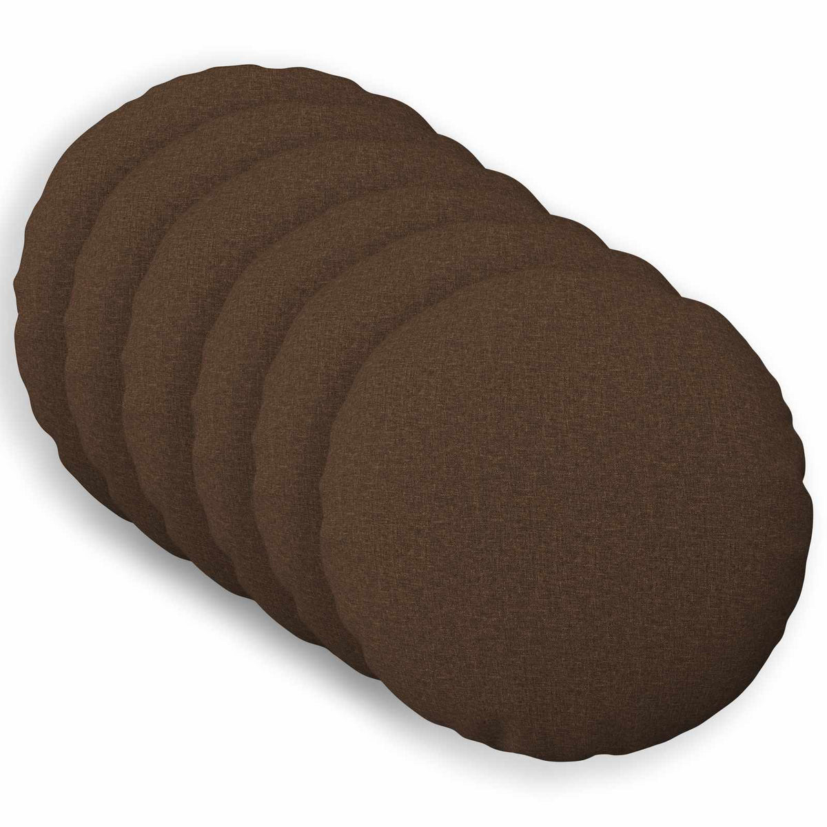 Throw Pillow 6 pcs HEERLEN Brown Ø 50 cm Fabric