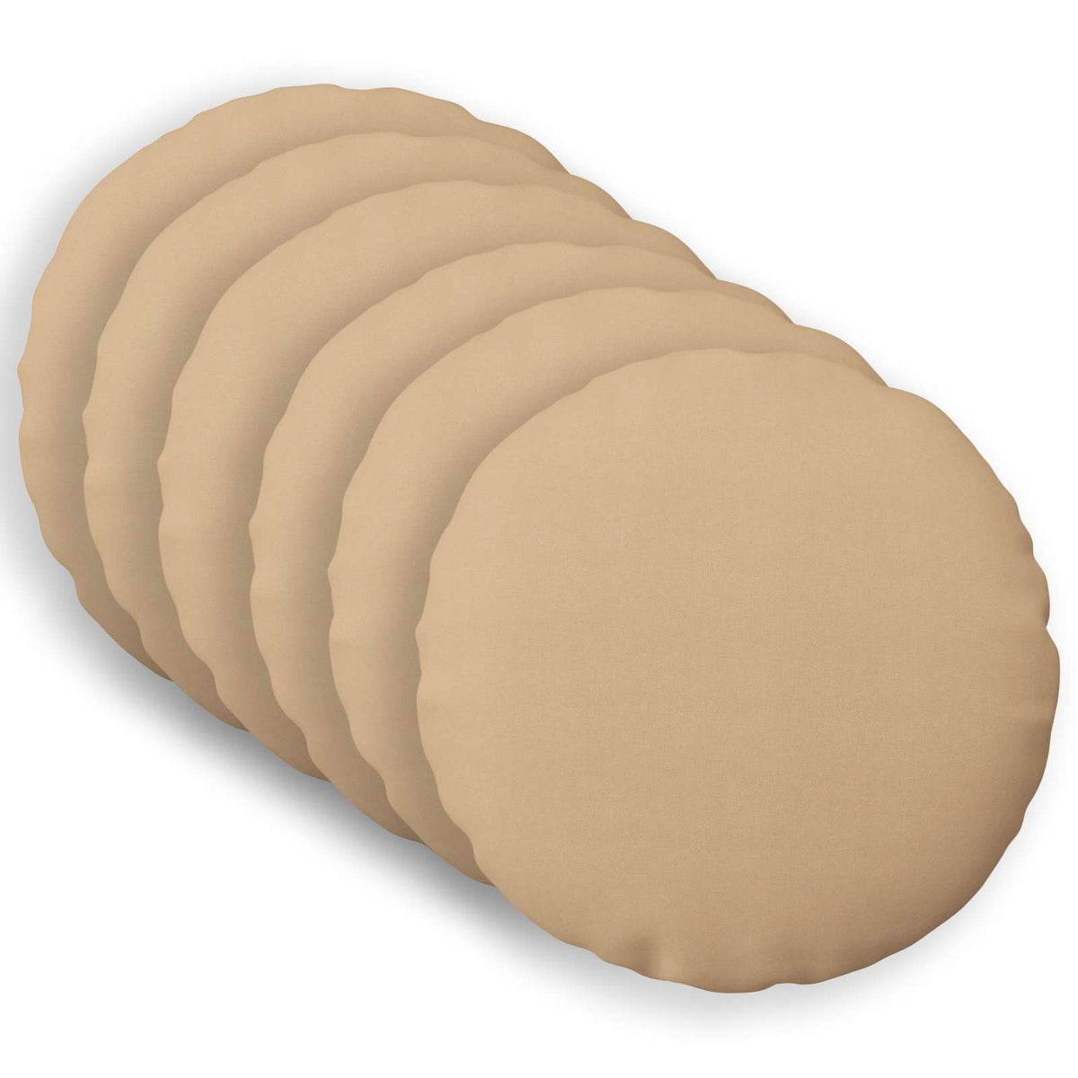 Cushion with Pillow HEERLEN 6 pcs Cream Fabric