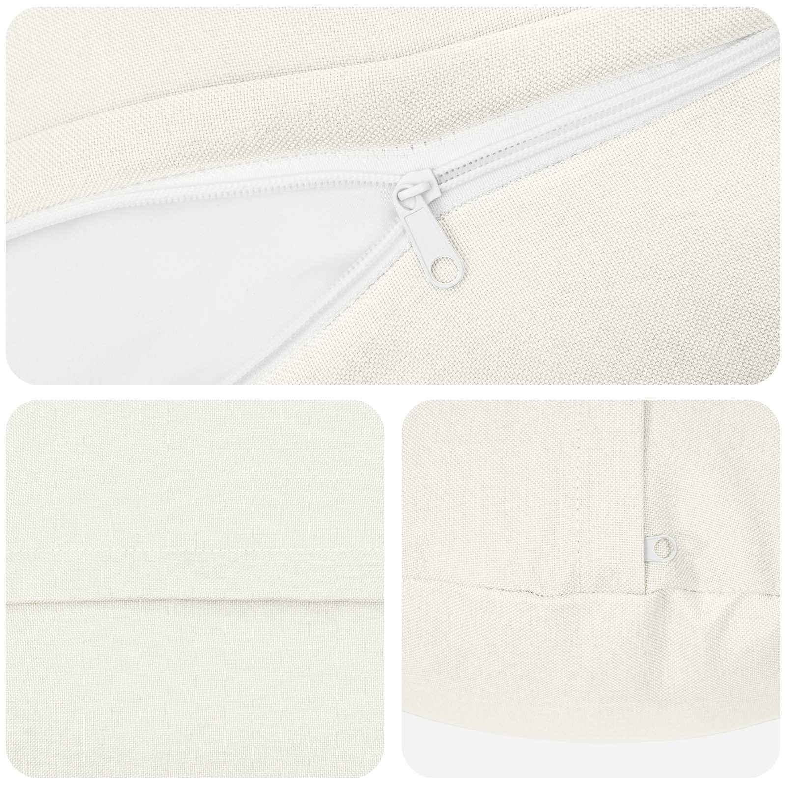Cushion with Pillow HEERLEN 2 pcs White Fabric