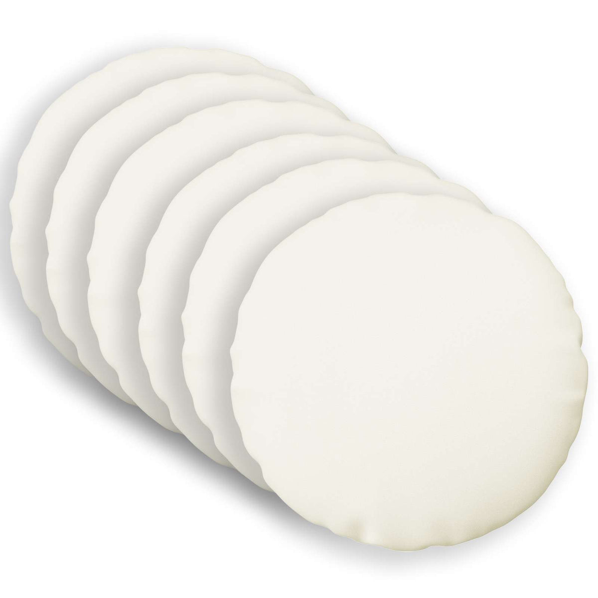 Throw Pillow 6 pcs HEERLEN White Ø 50 cm Fabric