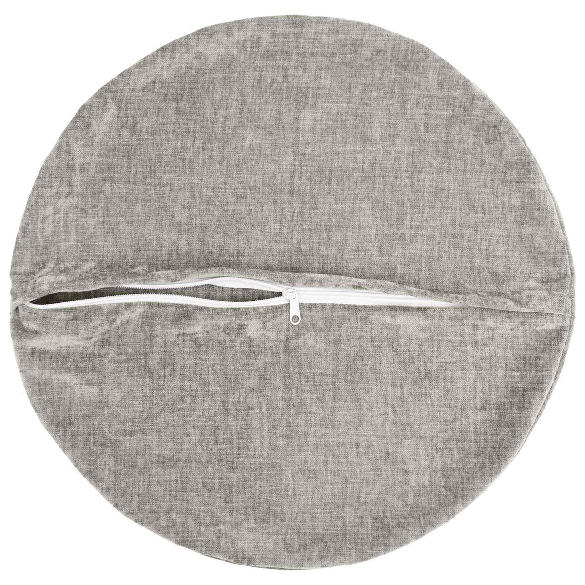 Cushion 2 pcs HEERLEN Light Grey Ø 50 cm Chenille Fabric