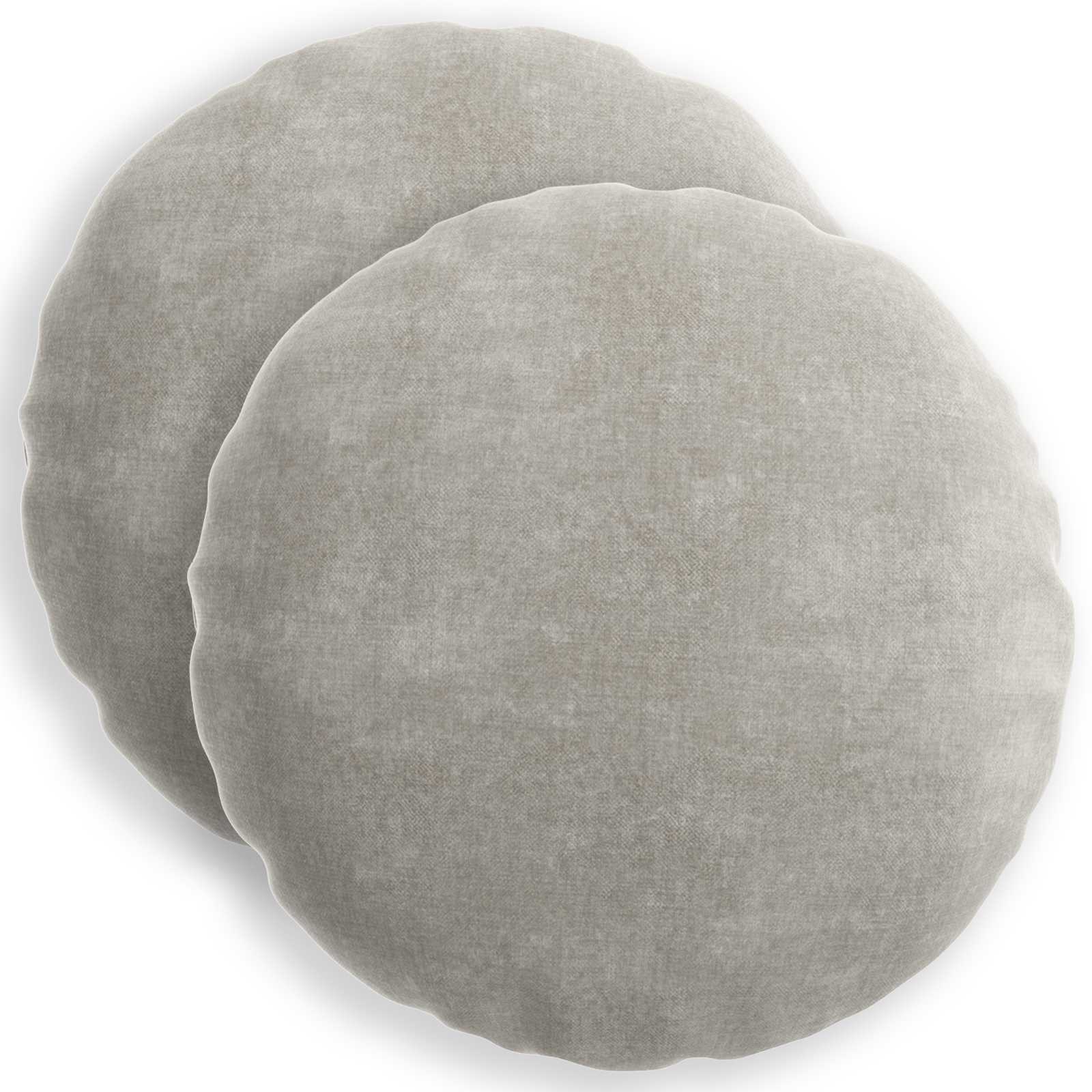 Cushion 2 pcs HEERLEN Light Grey Ø 50 cm Chenille Fabric