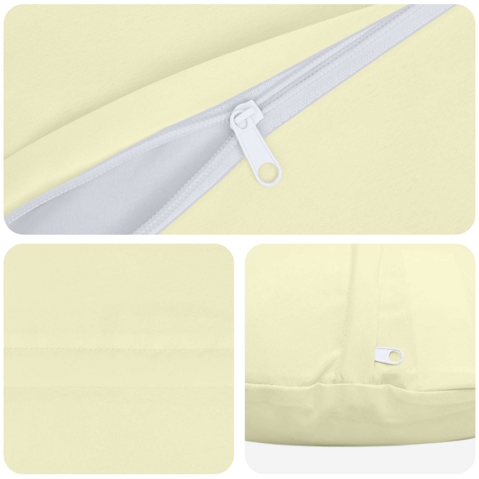 Cushion with Pillow HEERLEN 6 pcs Cream Polyester
