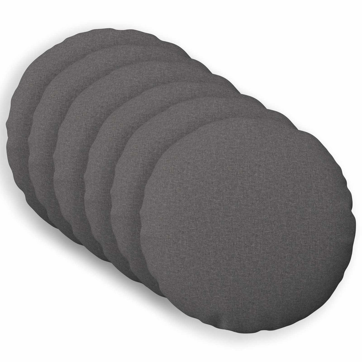 Throw Pillow 6 pcs HEERLEN Light Grey Ø 60 cm Fabric