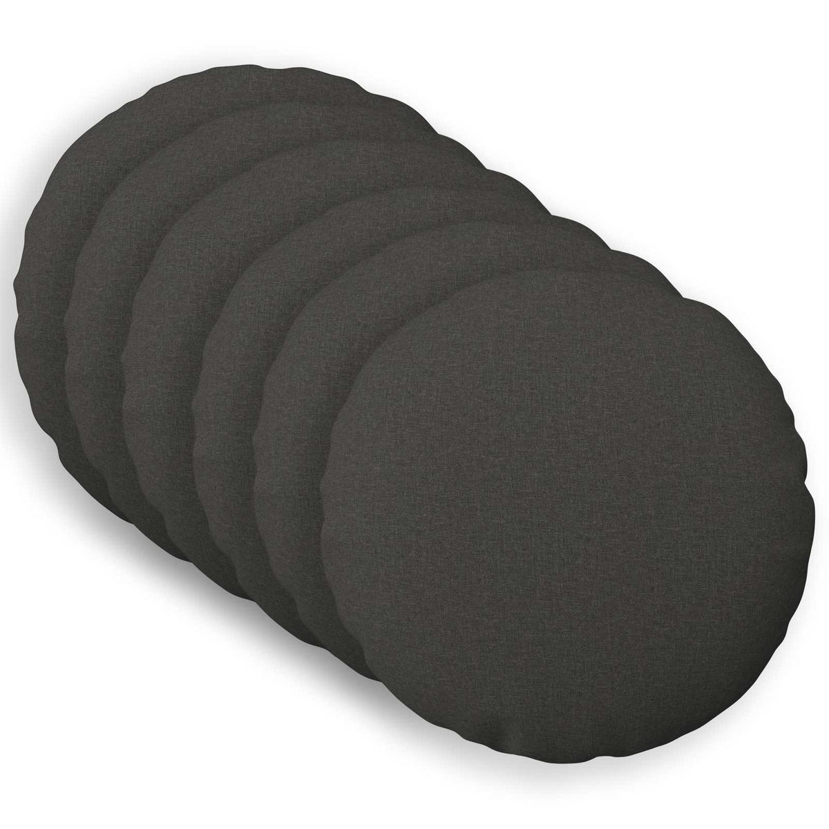 Throw Pillow 6 pcs HEERLEN Dark Grey Ø 60 cm Fabric