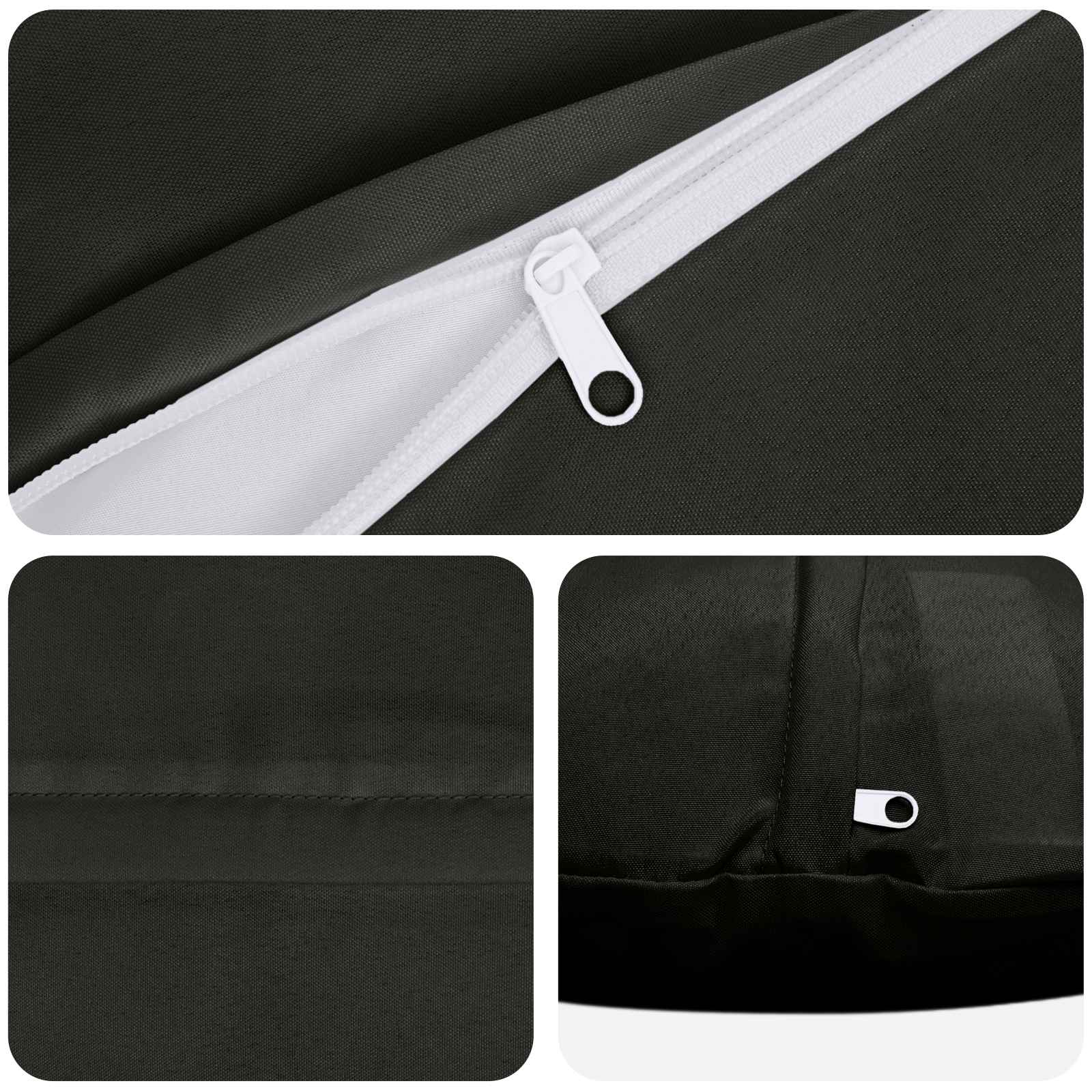 Cushion with Pillow HEERLEN 2 pcs Black Polyester