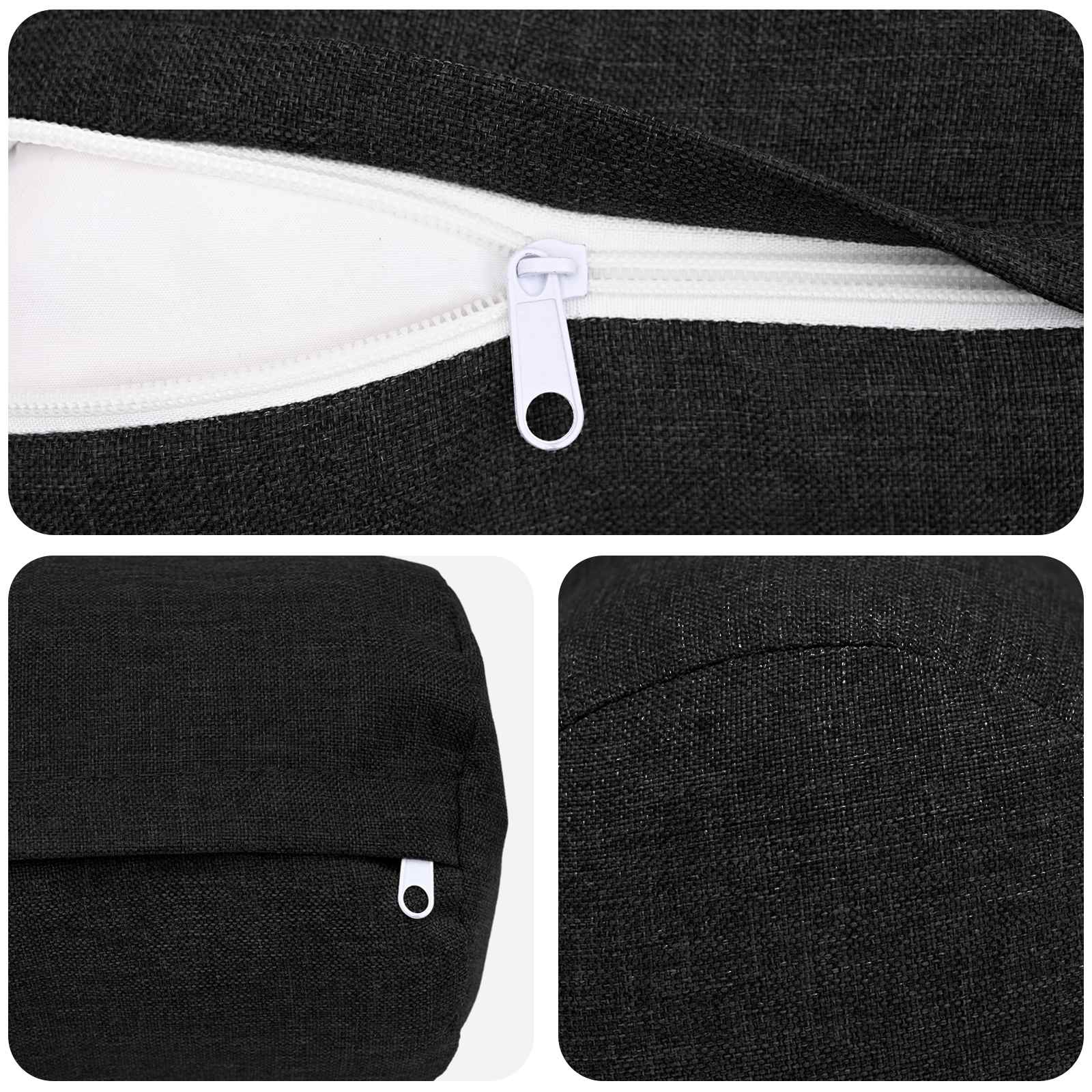 Cushion with Pillow HEERLEN 2 pcs Black Fabric