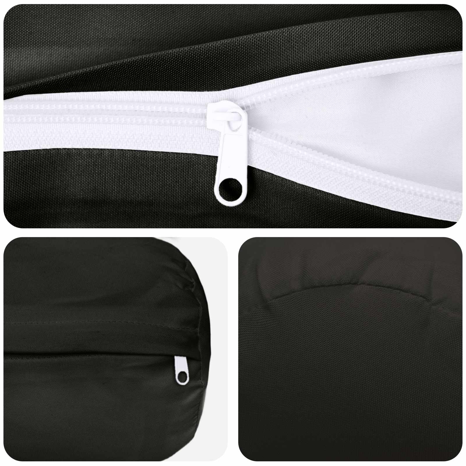 Cushion with Pillow HEERLEN 2 pcs Black Polyester