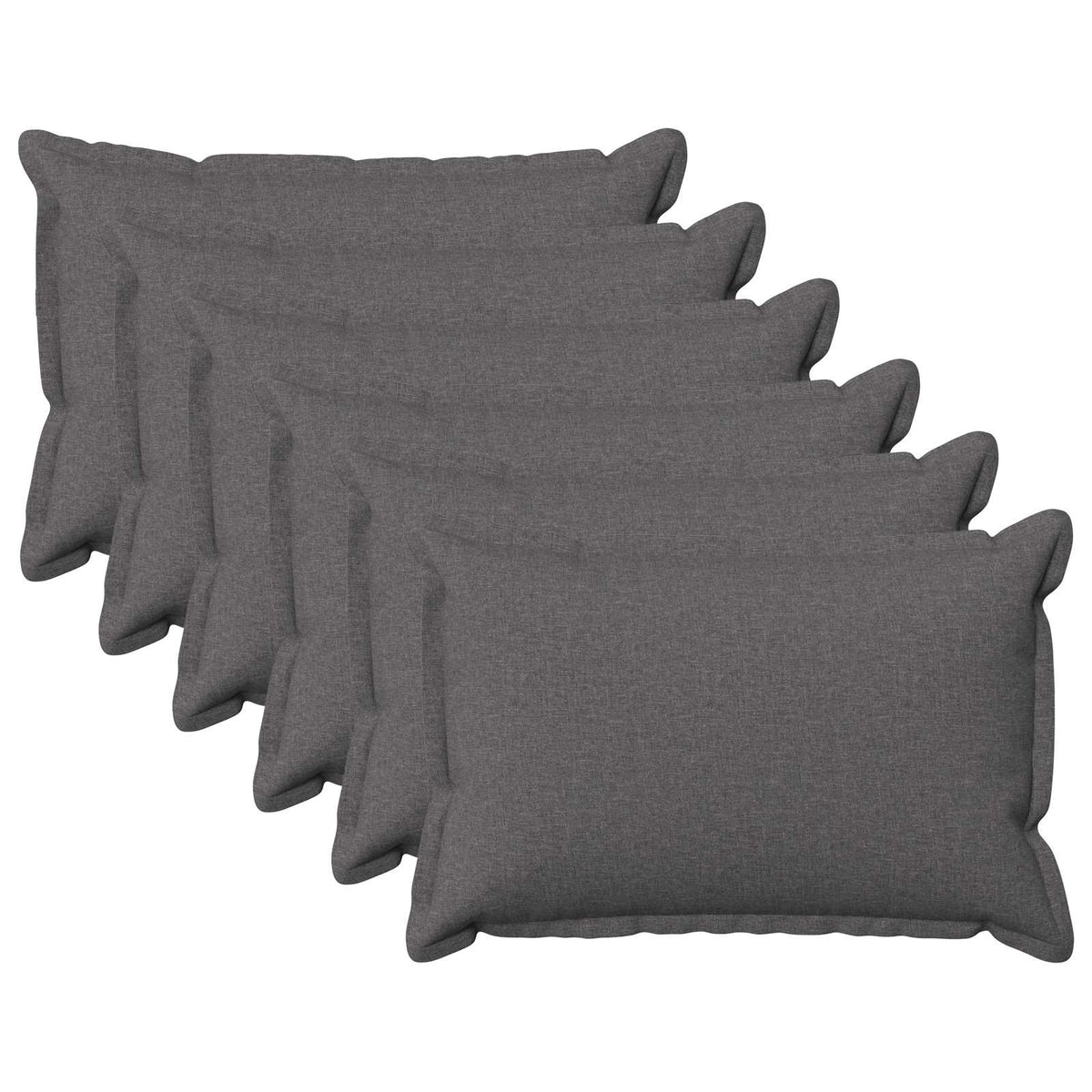 Cushion with Pillow HOUTEN 6 pcs Light Grey Faux Linen