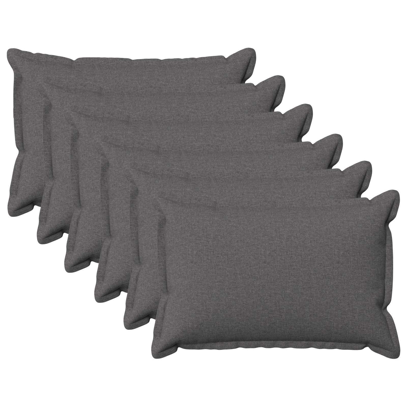 Cushion with Pillow HOUTEN 6 pcs Light Grey Faux Linen