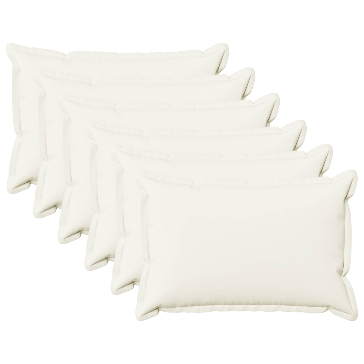 Cushion 6 pcs HOUTEN White 30 x 50 cm Faux Linen