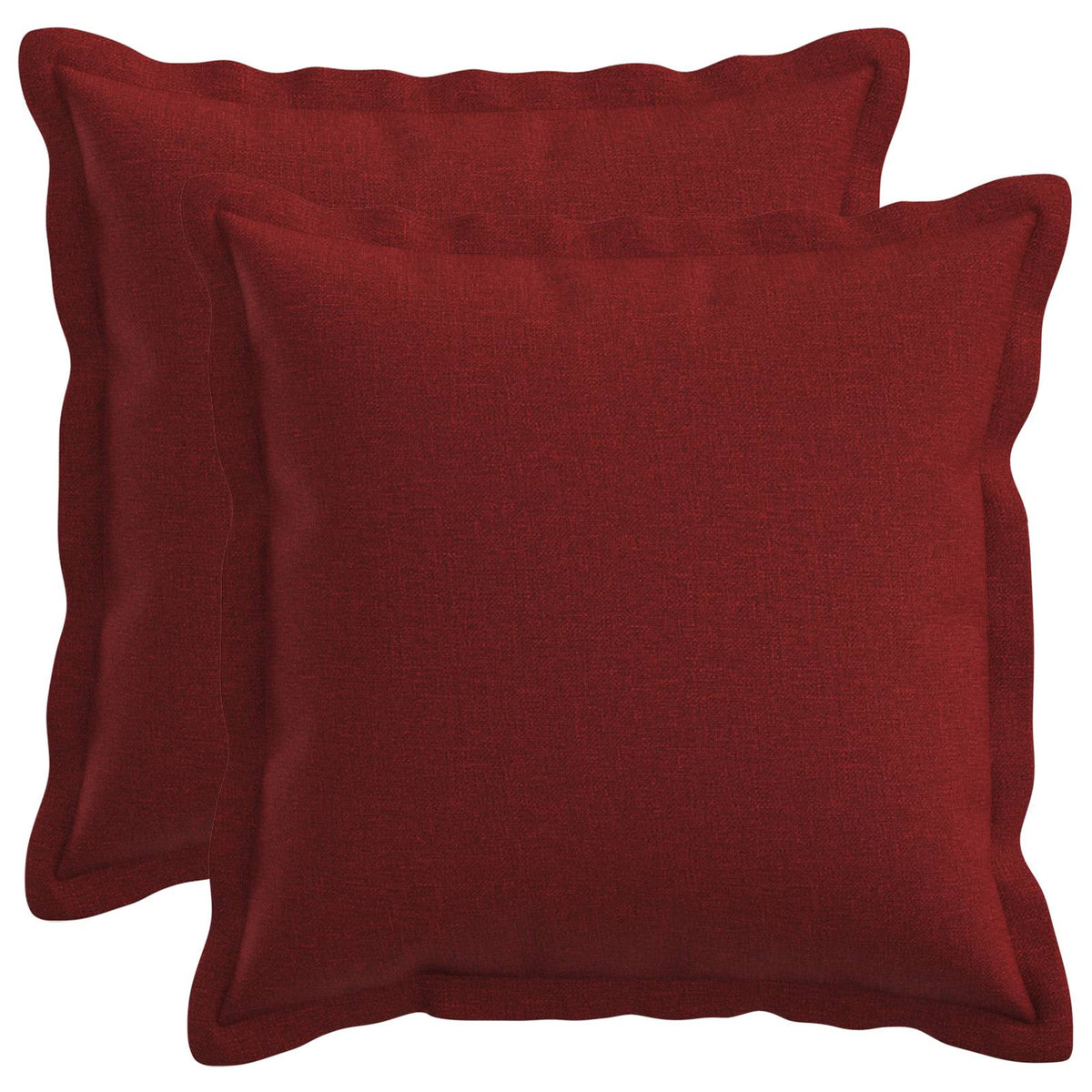 Cushion 2 pcs HOUTEN Wine Red 40 x 40 cm Faux Linen