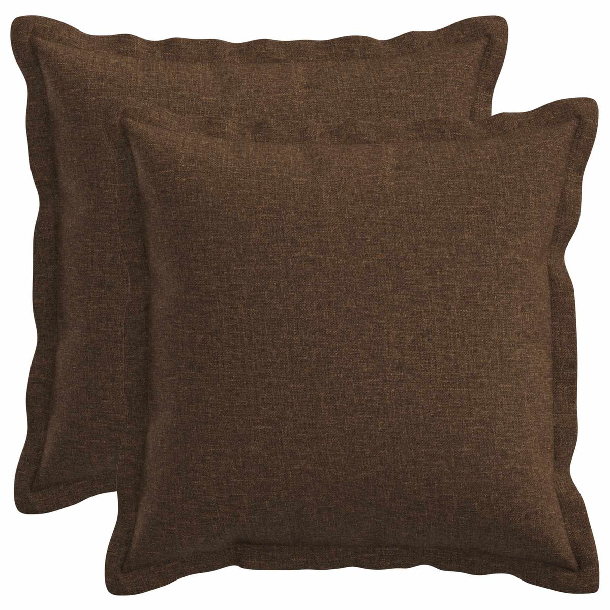 Cushion with Pillow HOUTEN 2 pcs Brown Faux Linen