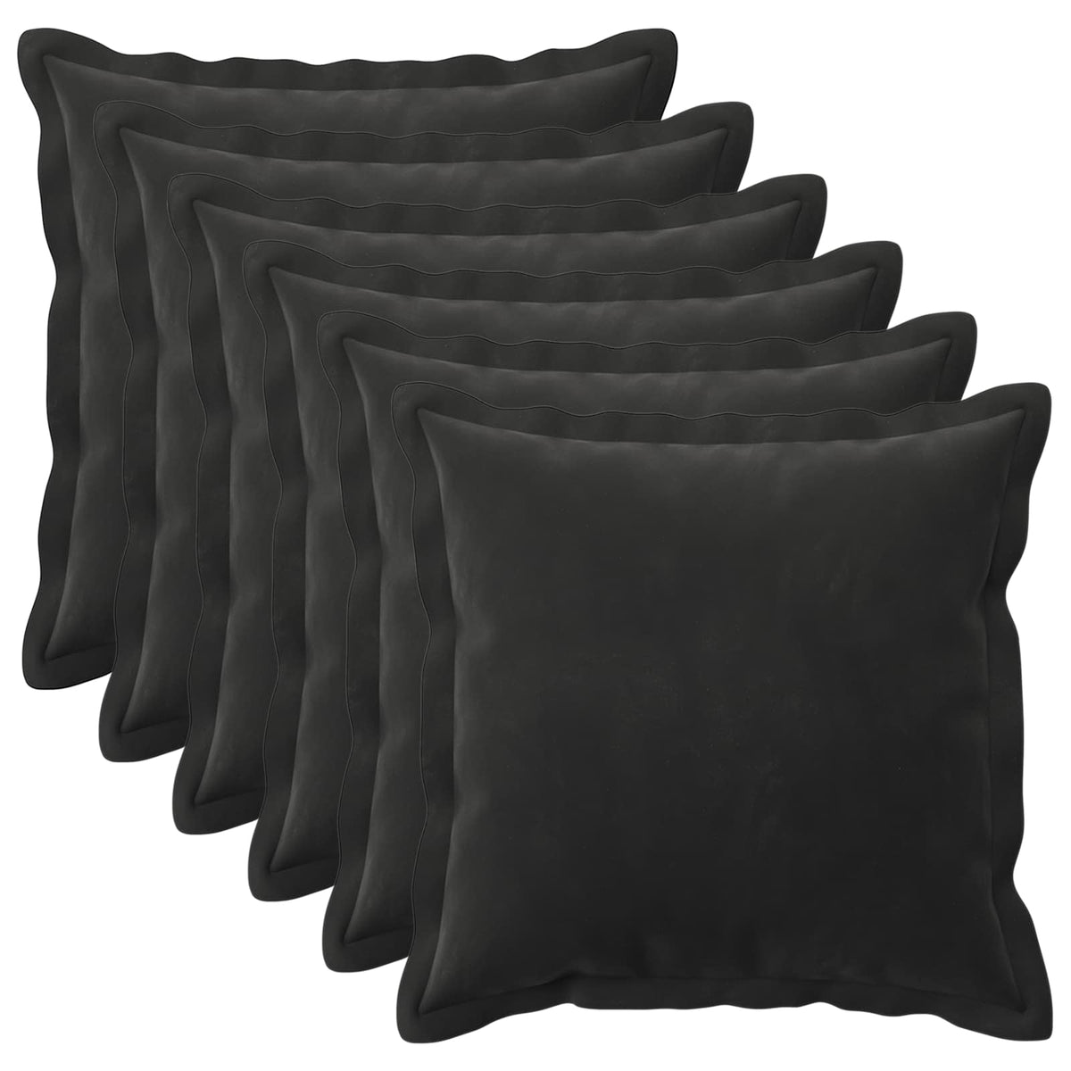 Cushion with Pillow HOUTEN 6 pcs Black Velvet