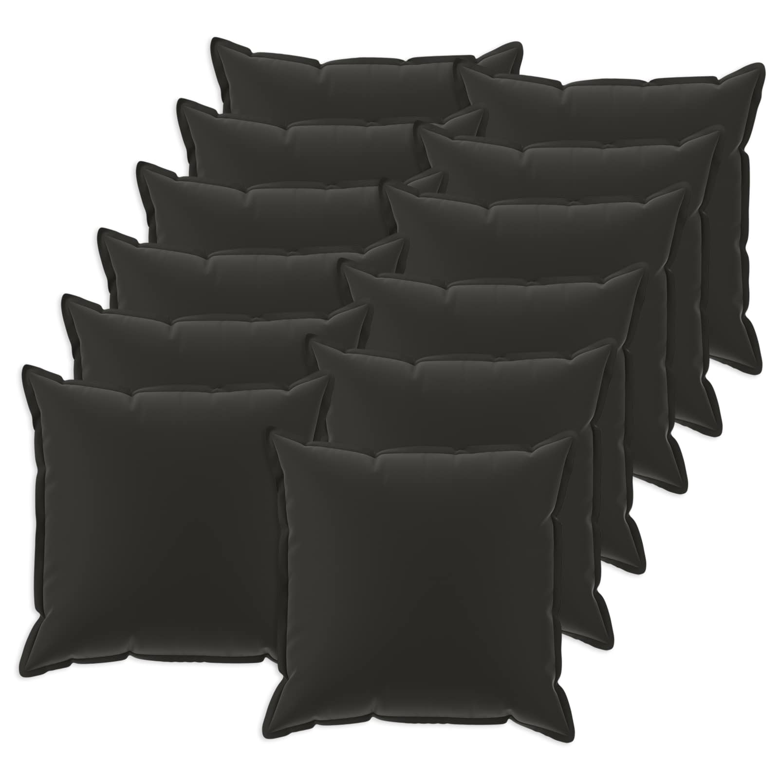 Cushion 12 pcs HOUTEN Black 40 x 40 cm Polyester