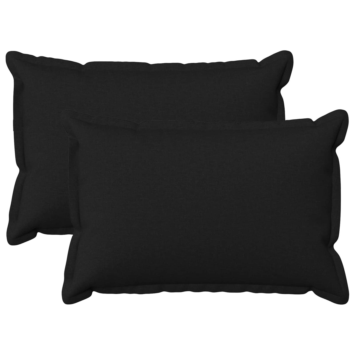 Cushion 2 pcs HOUTEN Black 40 x 60 cm Faux Linen