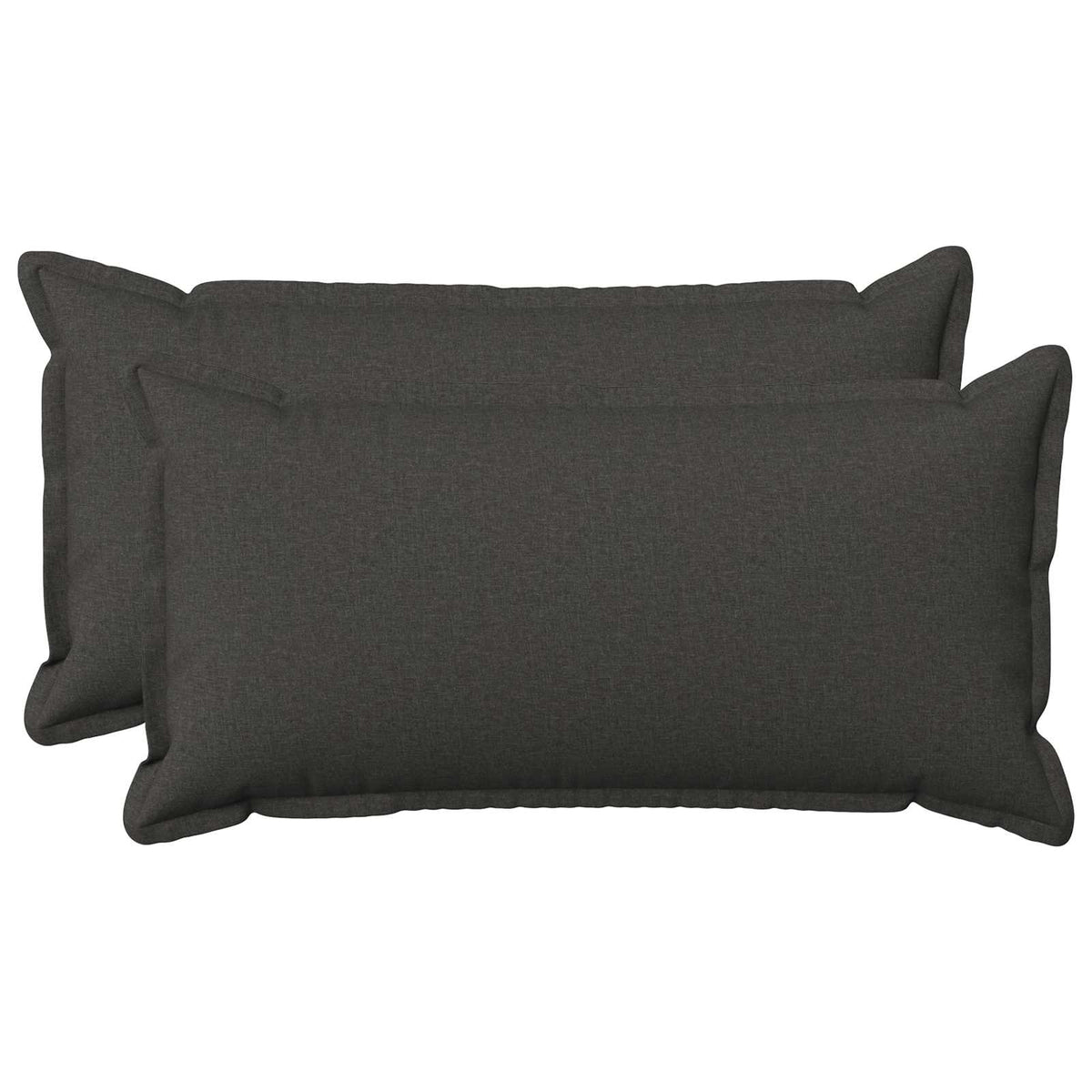 Cushion 2 pcs HOUTEN Dark Grey 40 x 70 cm Faux Linen