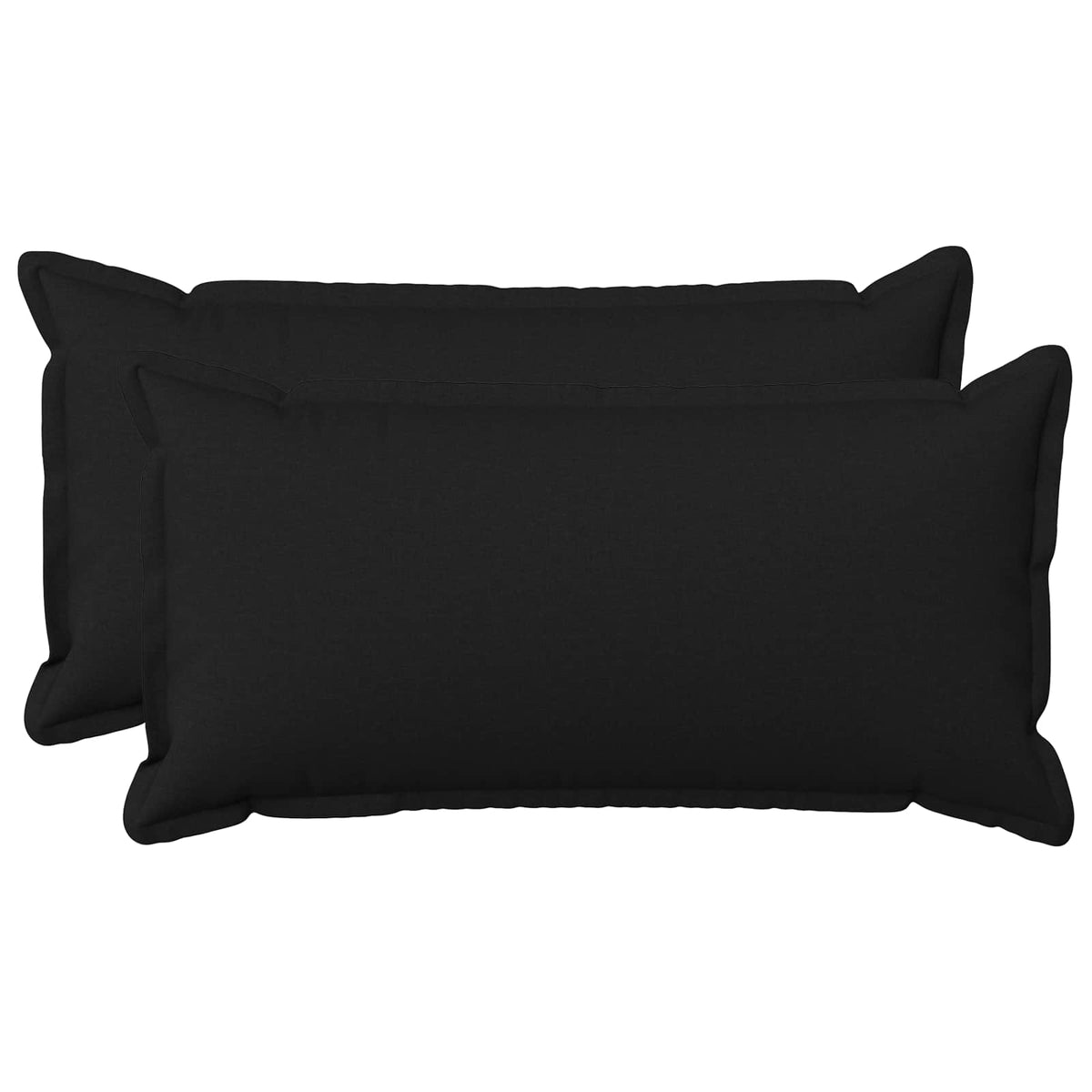 Cushion 2 pcs HOUTEN Black 40 x 70 cm Faux Linen