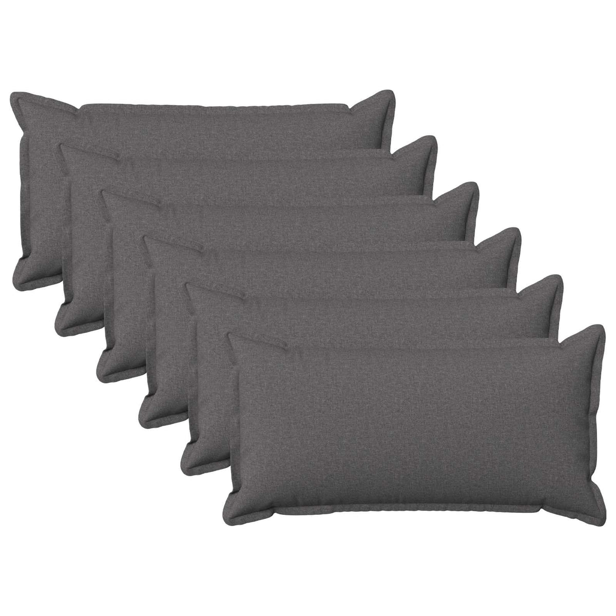 Cushion with Pillow HOUTEN 6 pcs Light Grey Faux Linen