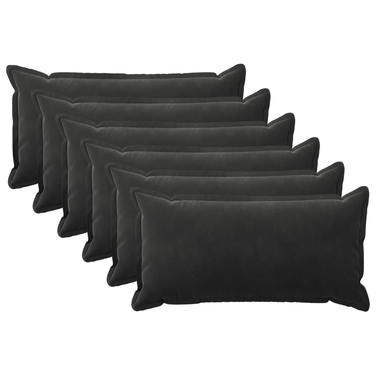 Cushion with Pillow HOUTEN 6 pcs Black Velvet