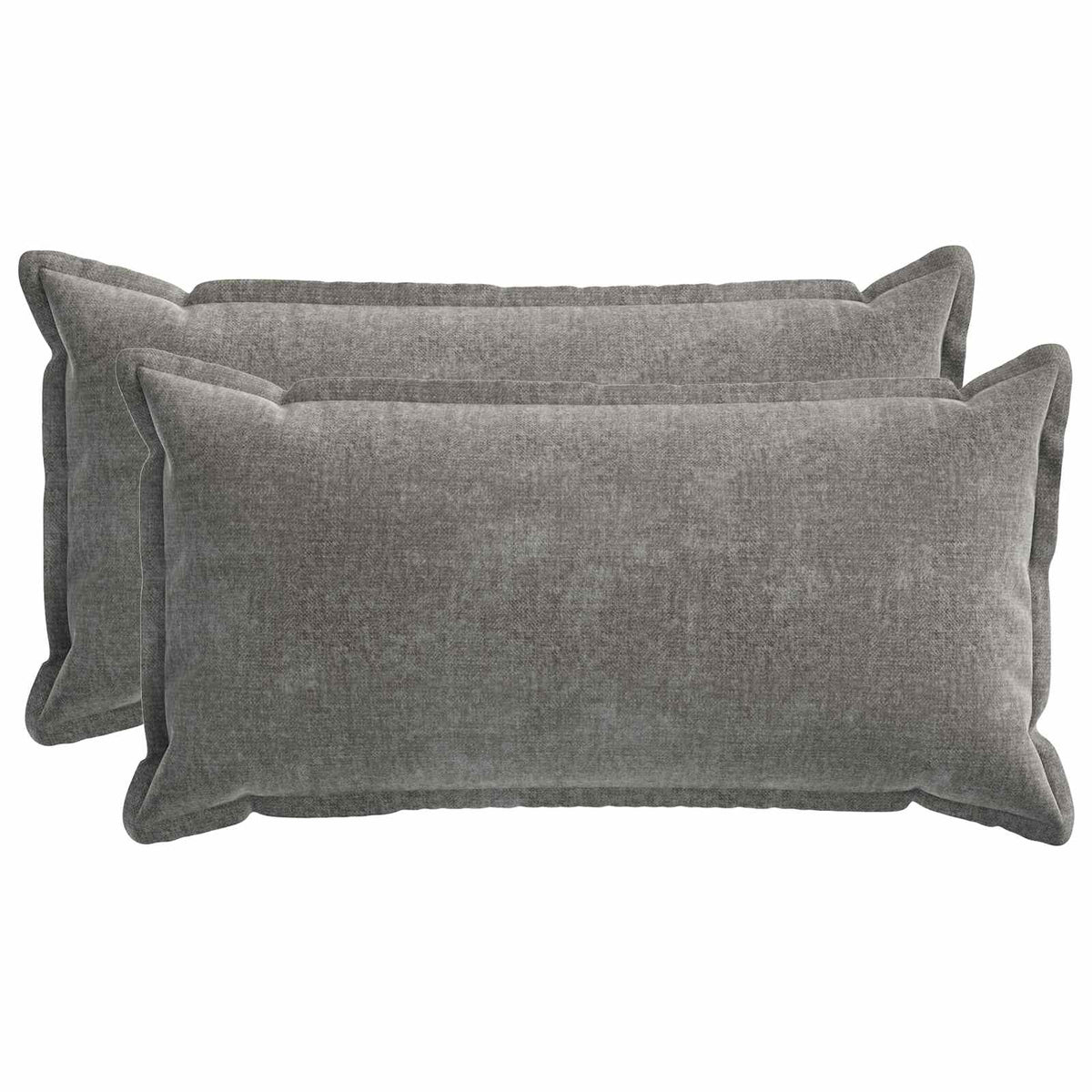 Cushion 2 pcs HOUTEN Dark Grey 40 x 80 cm Chenille Fabric