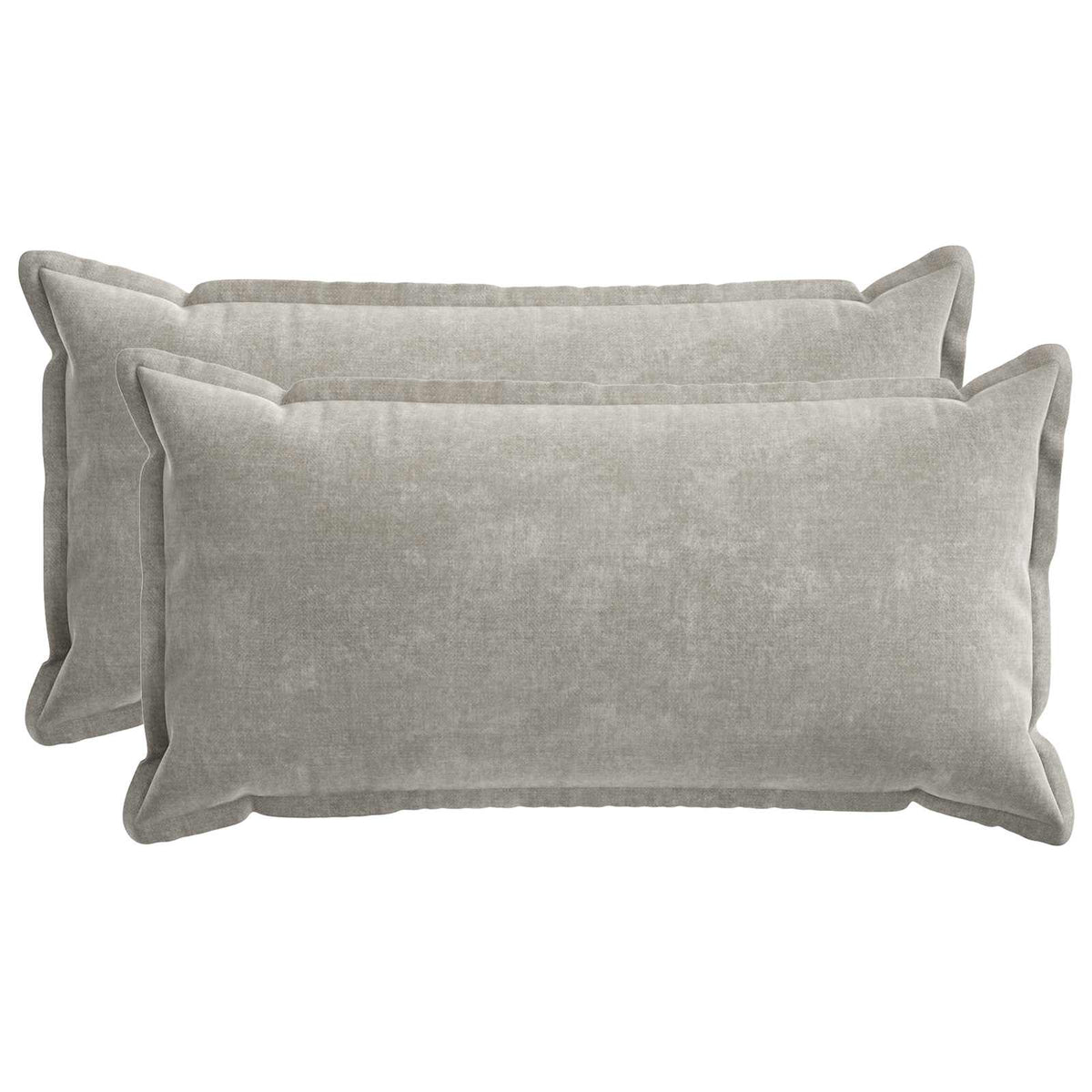 Cushion 2 pcs HOUTEN Light Grey 40 x 80 cm Chenille Fabric