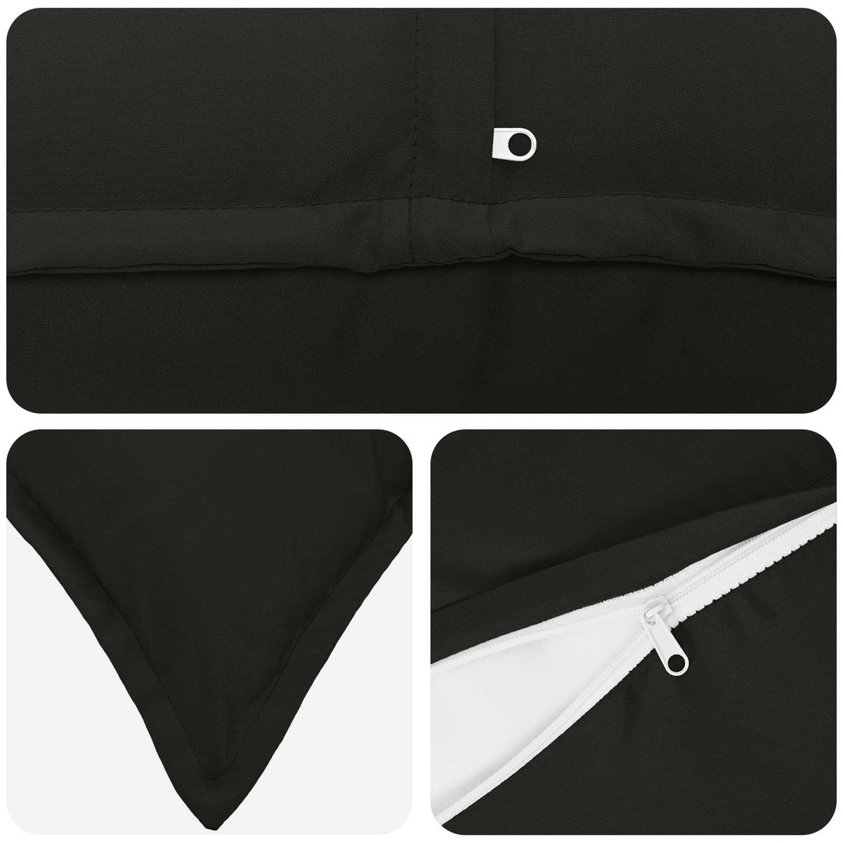 Cushion 2 pcs HOUTEN Black 40 x 80 cm Polyester