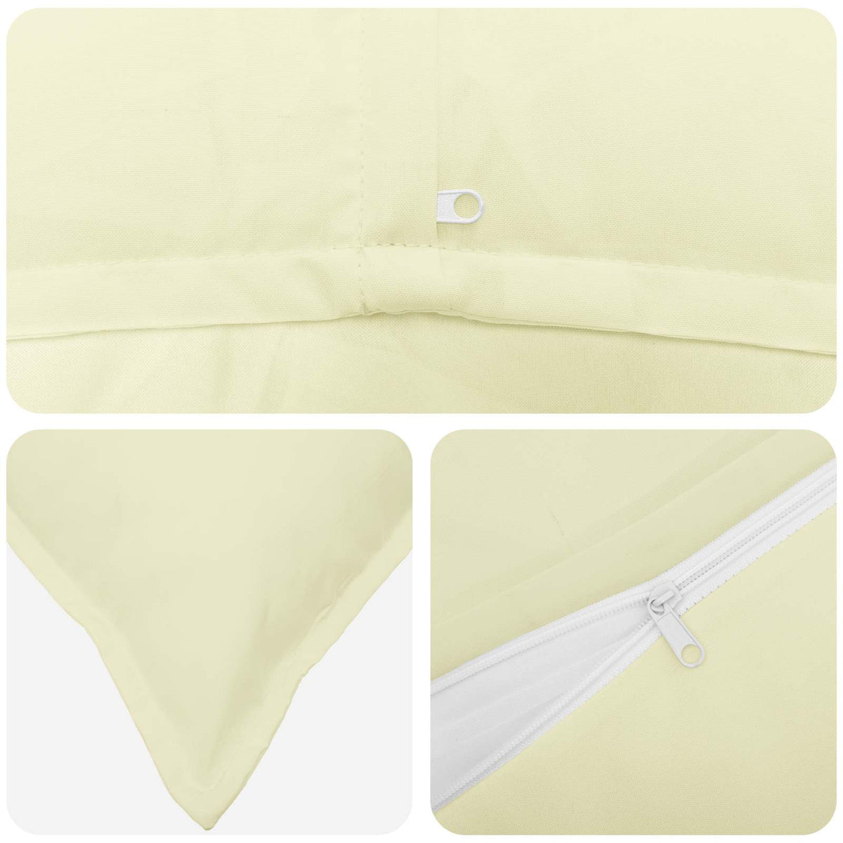 Cushion 2 pcs HOUTEN Cream 40 x 80 cm Polyester