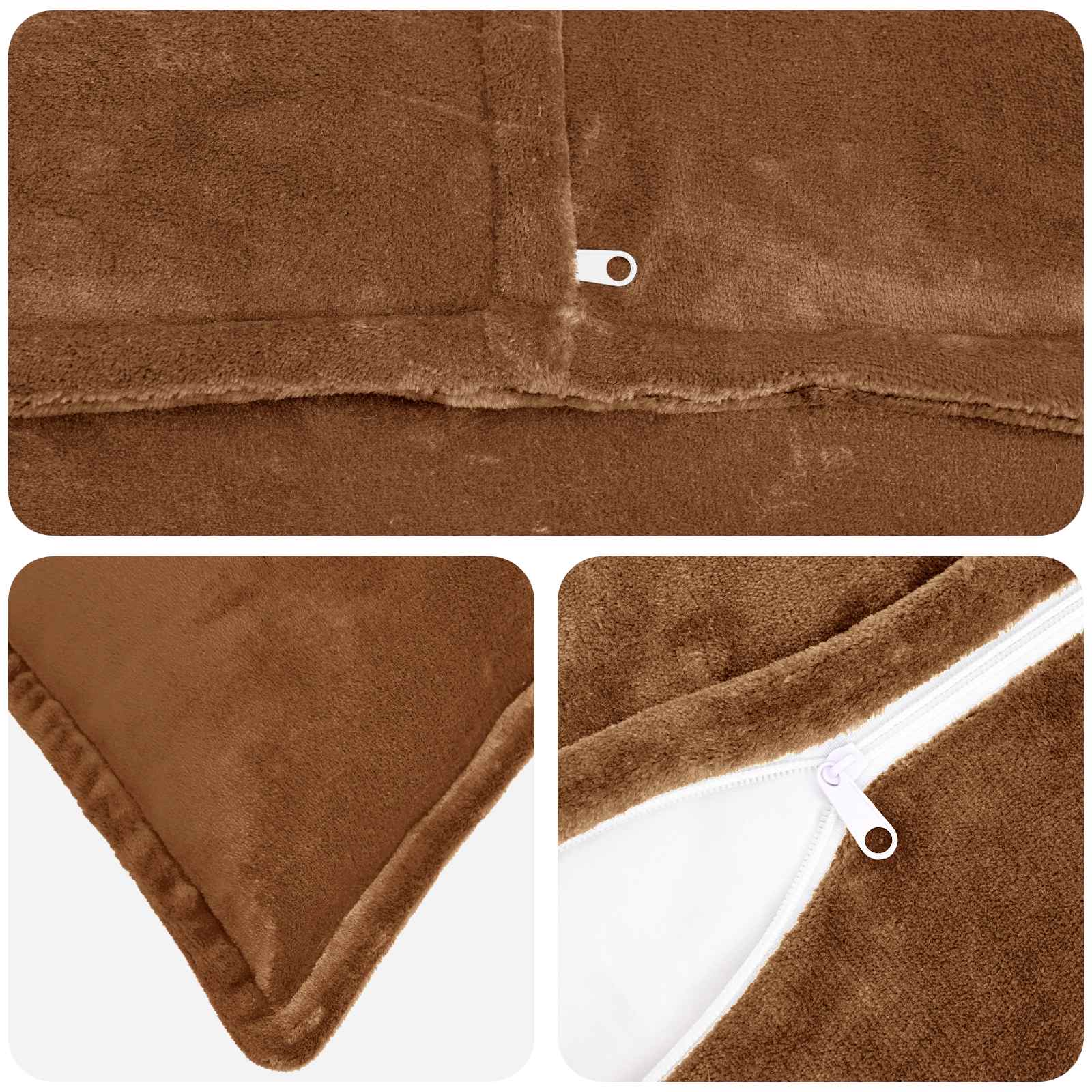 Throw Pillow 2 pcs HOUTEN Light Brown 40 x 80 cm Flannel