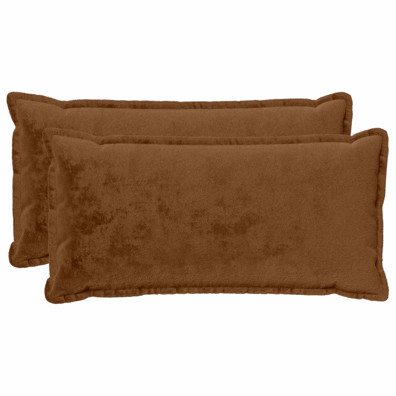 Throw Pillow 2 pcs HOUTEN Light Brown 40 x 80 cm Flannel