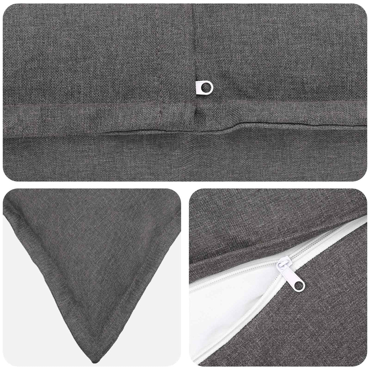 Cushion with Pillow HOUTEN Light Grey 40 x 145 cm Faux Linen