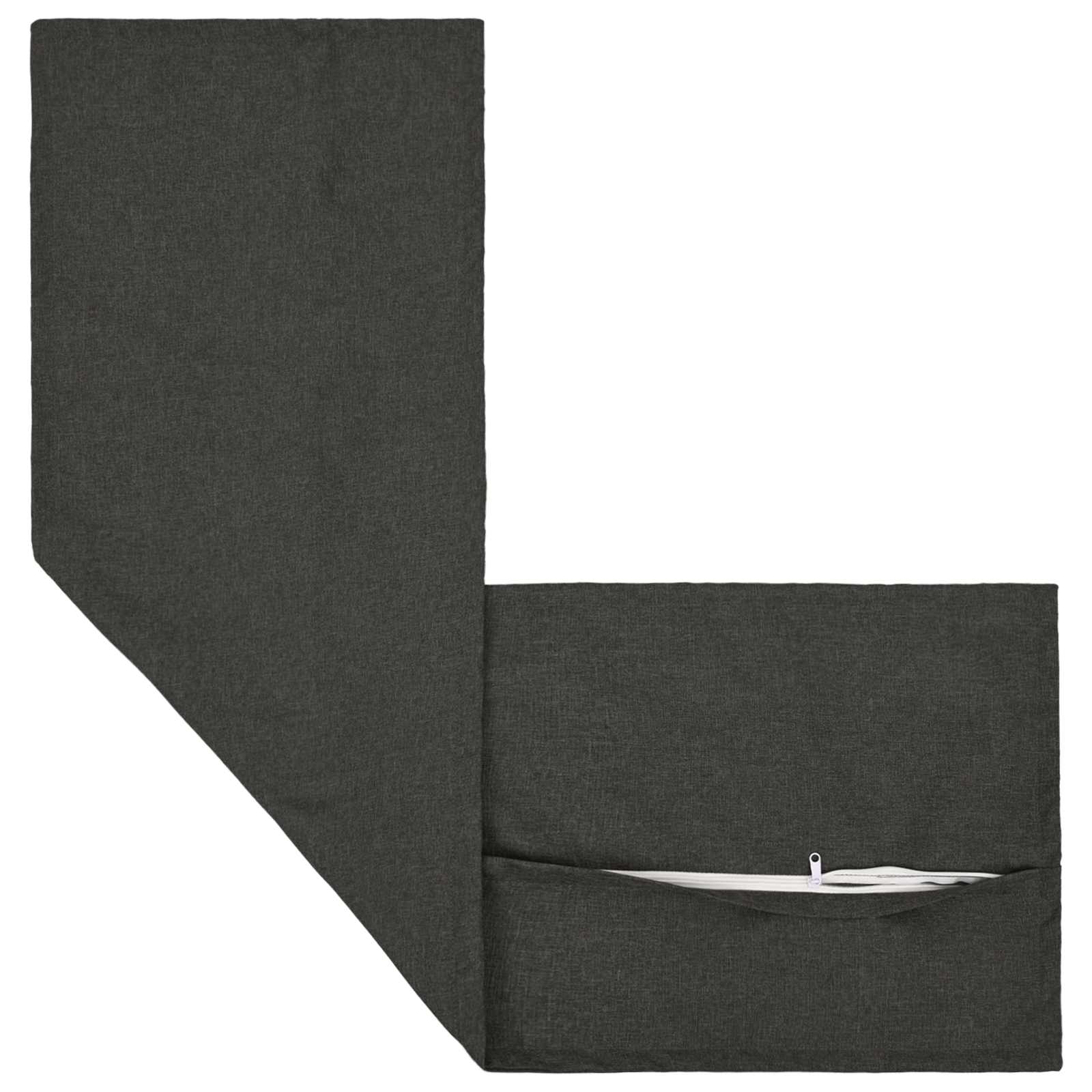Cushion with Pillow HOUTEN 2 pcs Dark Grey Faux Linen