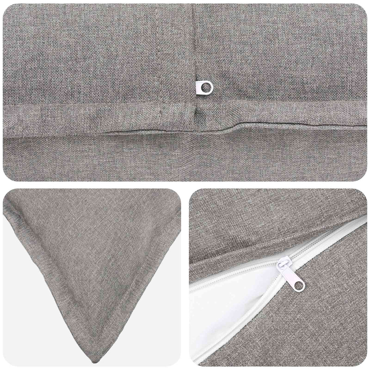 Cushion with Pillow HOUTEN Cloud Grey 40 x 145 cm Faux Linen