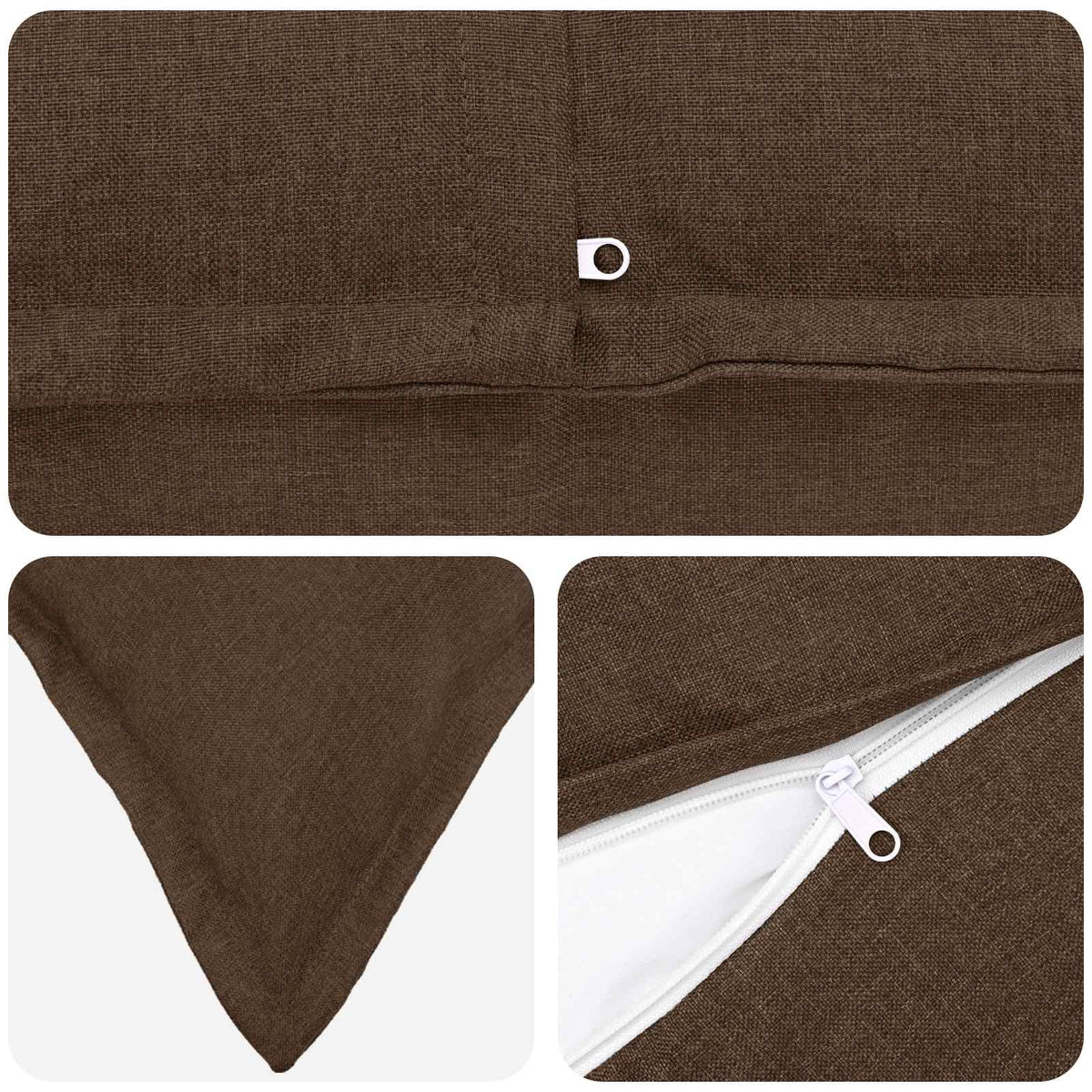 Cushion with Pillow HOUTEN Brown 40 x 145 cm Faux Linen