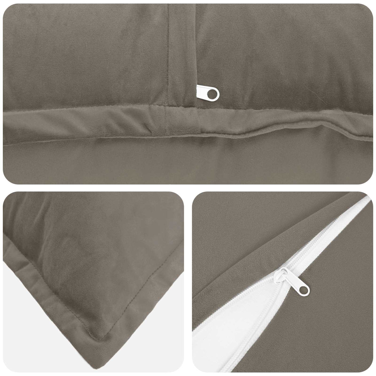 Cushion with Pillow HOUTEN Light Grey 40 x 145 cm Velvet