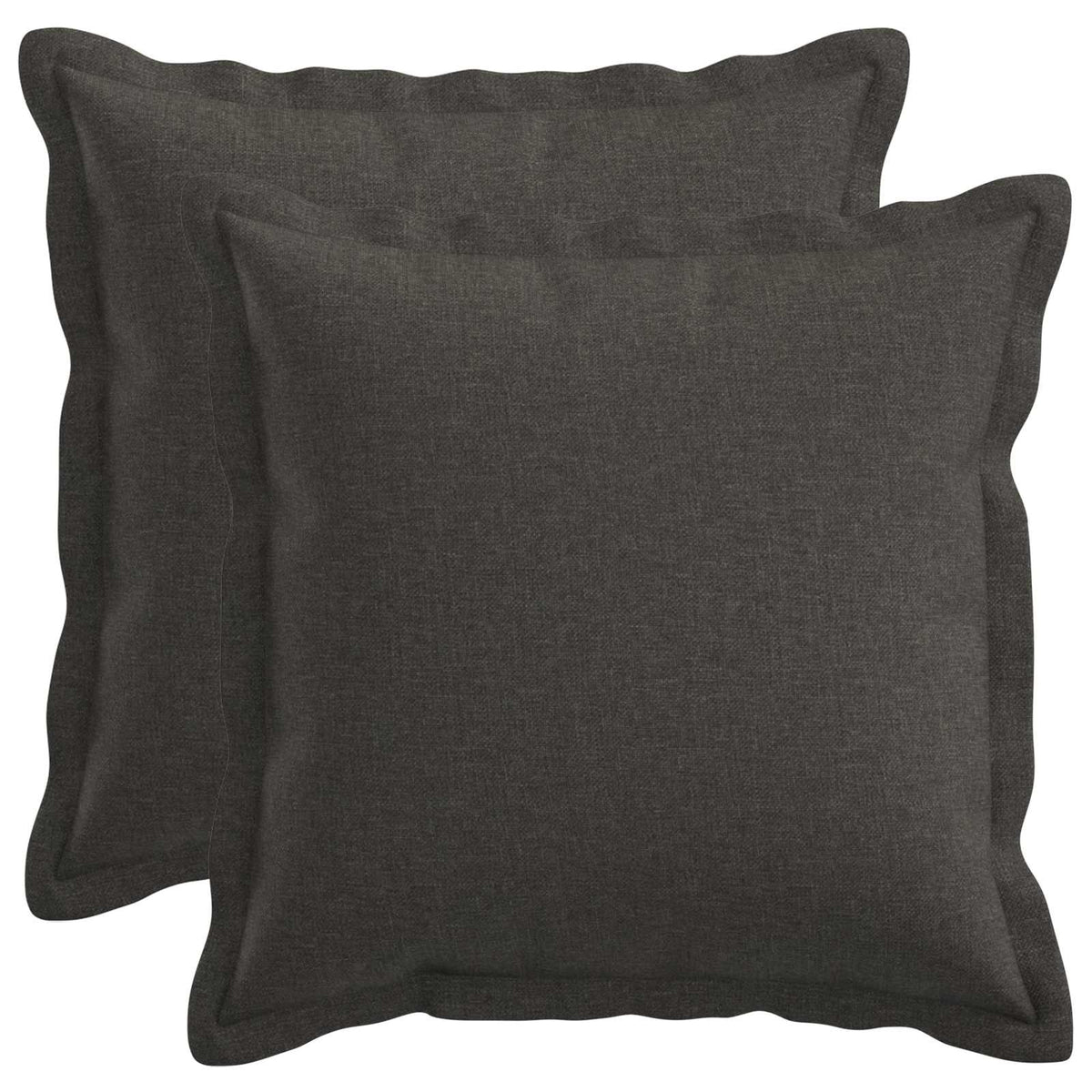 Cushion 2 pcs HOUTEN Dark Grey 45 x 45 cm Faux Linen