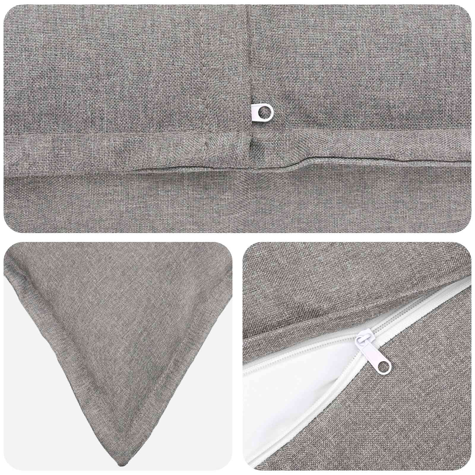 Cushion with Pillow HOUTEN 6 pcs Cloud Grey Faux Linen
