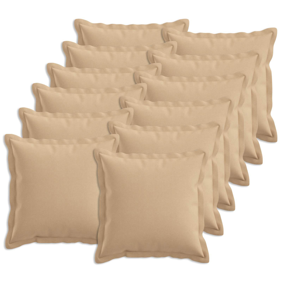 Cushion 12 pcs HOUTEN Cream 45 x 45 cm Faux Linen