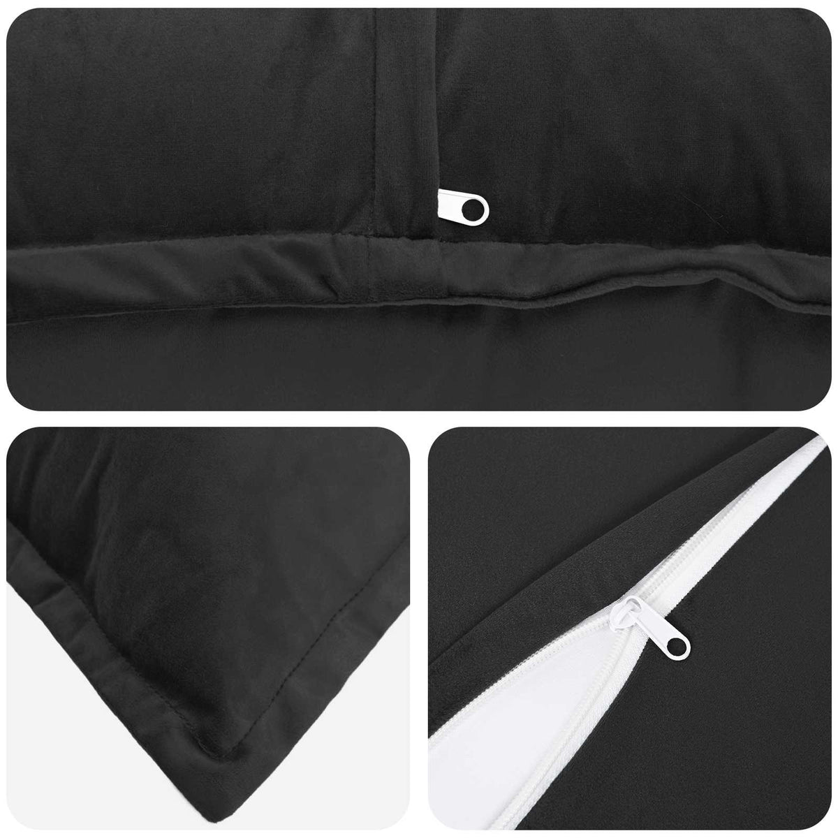 Cushion with Pillow HOUTEN 12 pcs Black Velvet