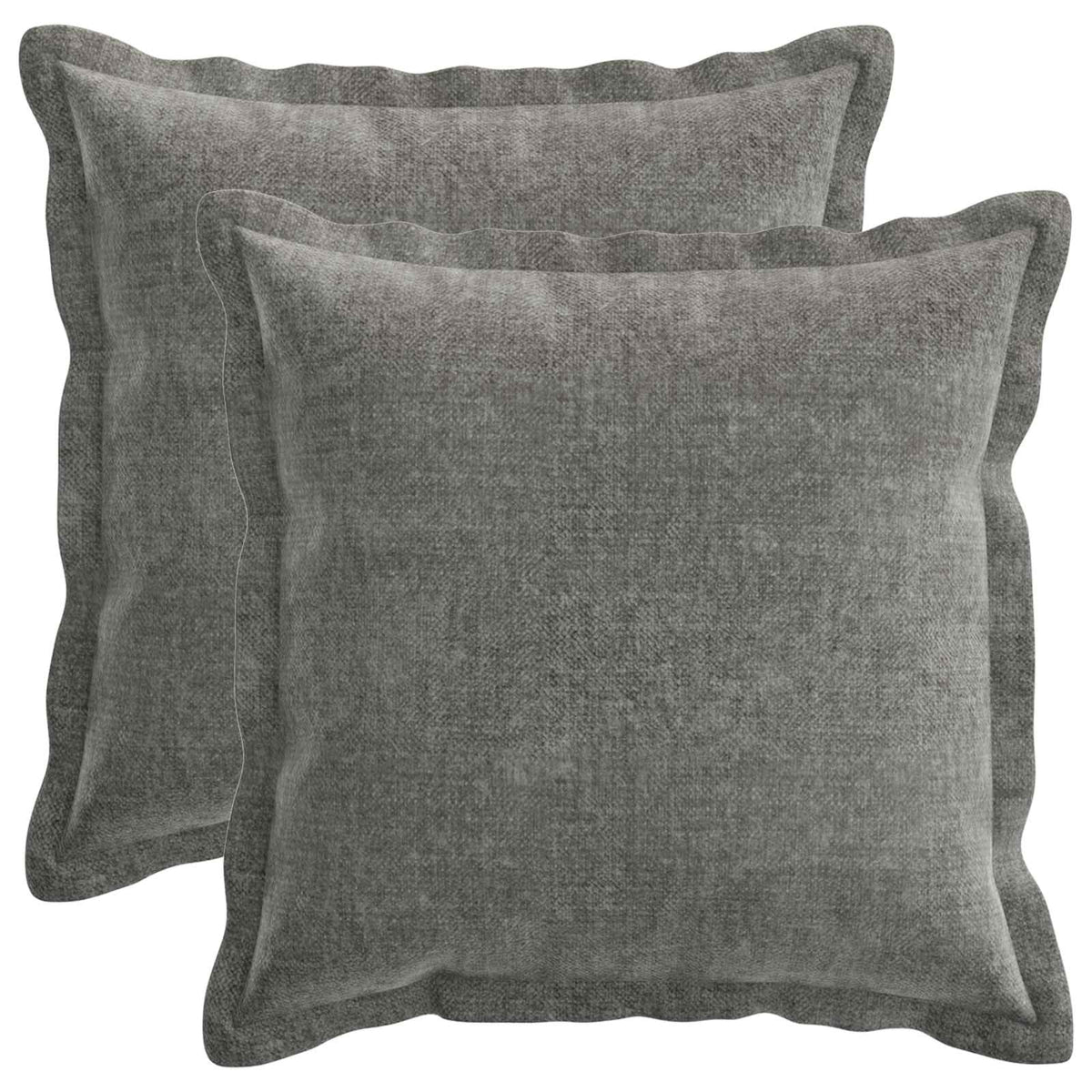 Cushion 2 pcs HOUTEN Dark Grey 45 x 45 cm Chenille Fabric