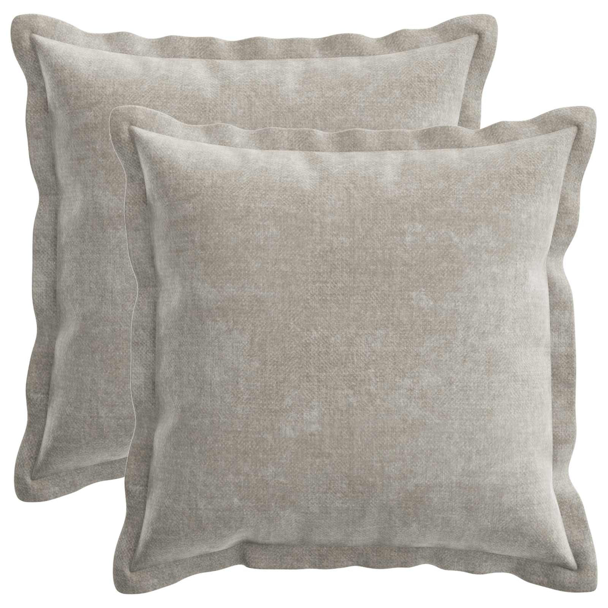Cushion 2 pcs HOUTEN Light Grey 45 x 45 cm Chenille Fabric