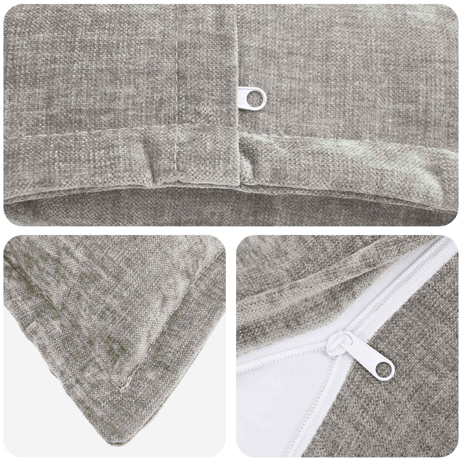 Cushion 6 pcs HOUTEN Light Grey 45 x 45 cm Chenille Fabric