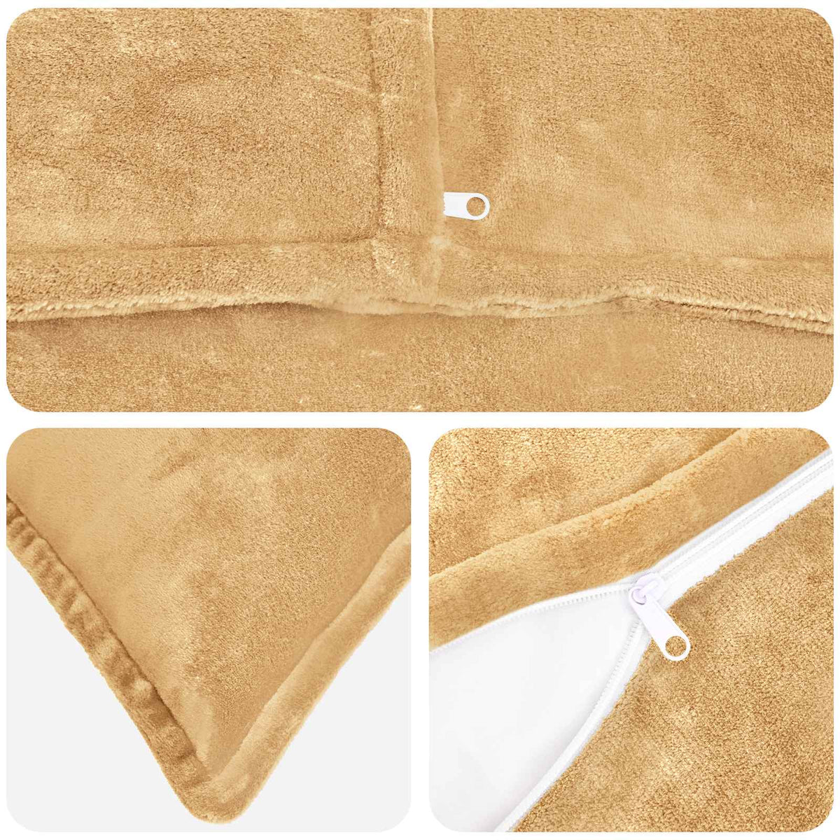 Throw Pillow 6 pcs HOUTEN Taupe 45 x 45 cm Flannel