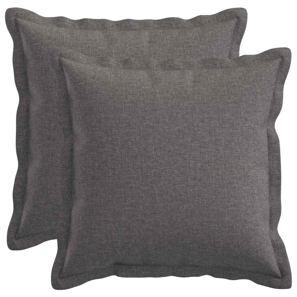 Cushion 2 pcs HOUTEN Light Grey 50 x 50 cm Faux Linen
