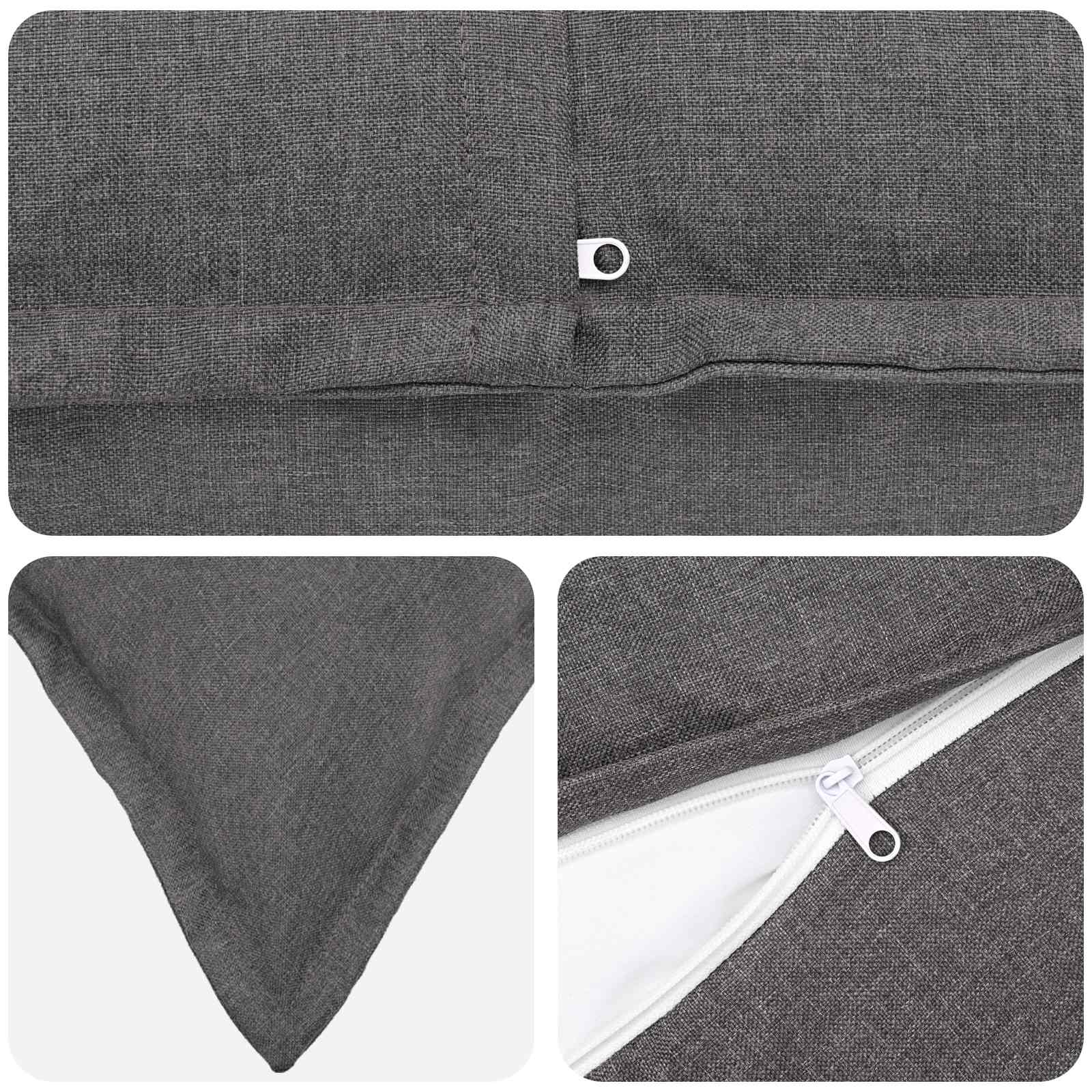 Cushion with Pillow HOUTEN 6 pcs Light Grey Faux Linen