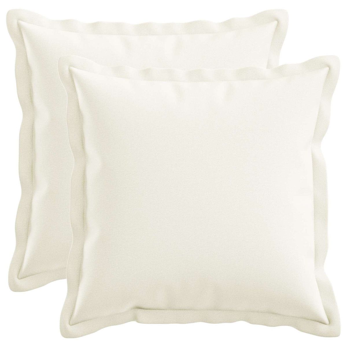 Cushion 2 pcs HOUTEN White 50 x 50 cm Faux Linen