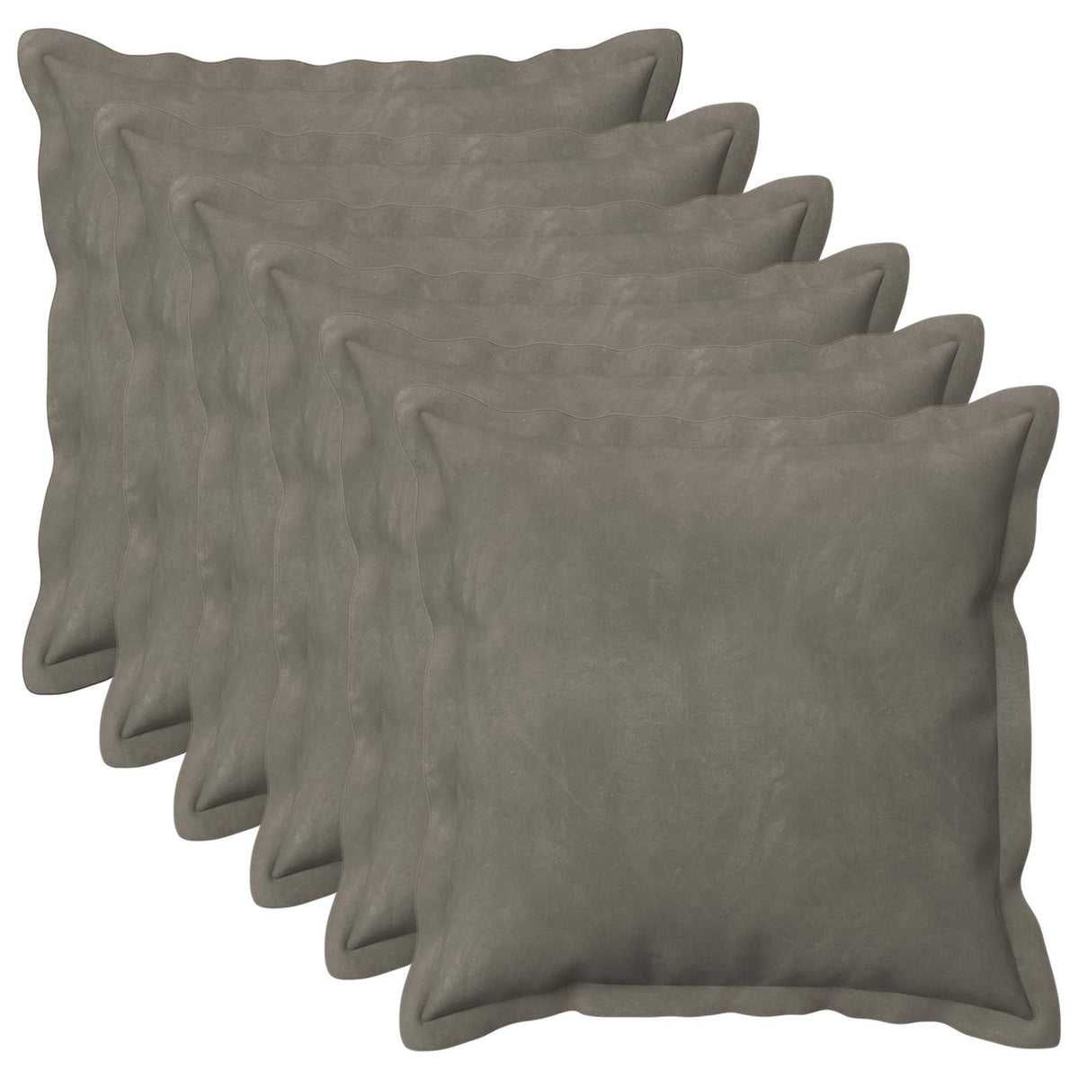 Cushion with Pillow HOUTEN 6 pcs Light Grey Velvet