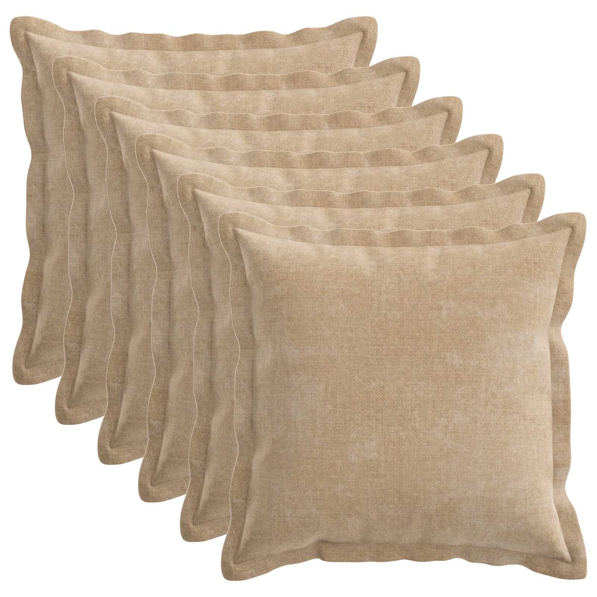 Cushion 6 pcs HOUTEN Taupe 50 x 50 cm Chenille Fabric
