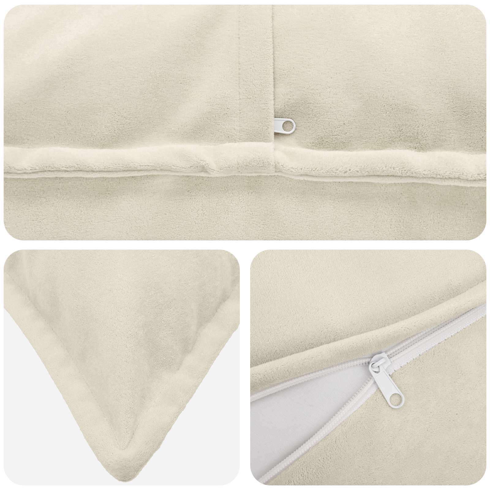 Cushion with Pillow HOUTEN 2 pcs Cream Microfiber Fleece